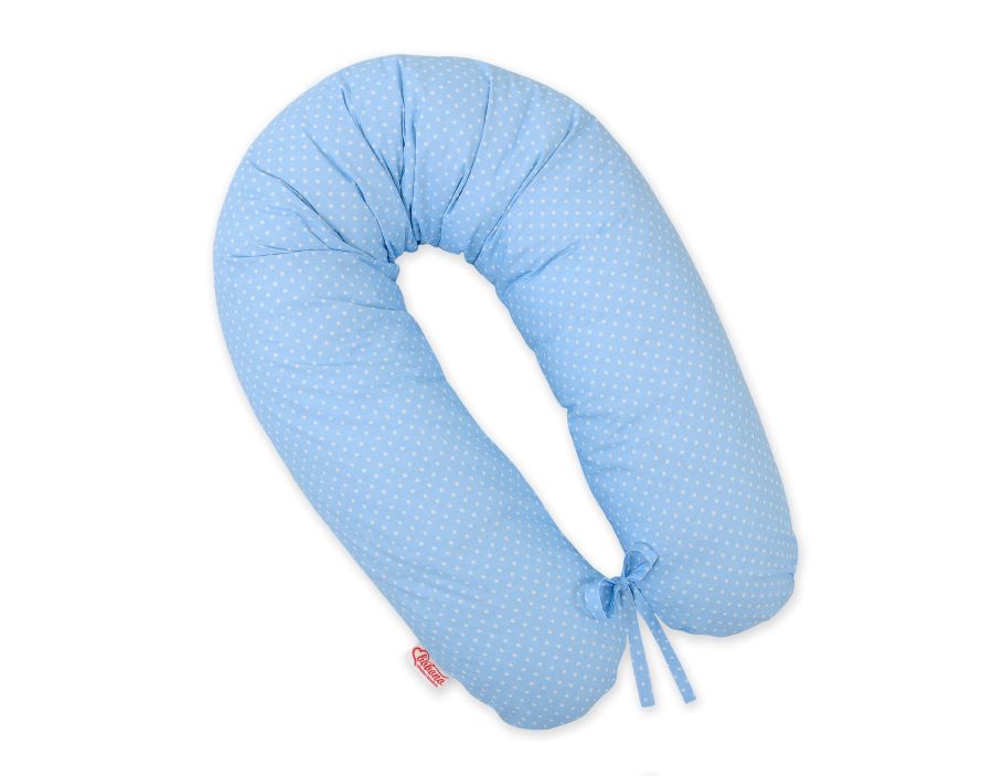 Cotton  pillowcase for pregnancy pillow Longer - Blue dots