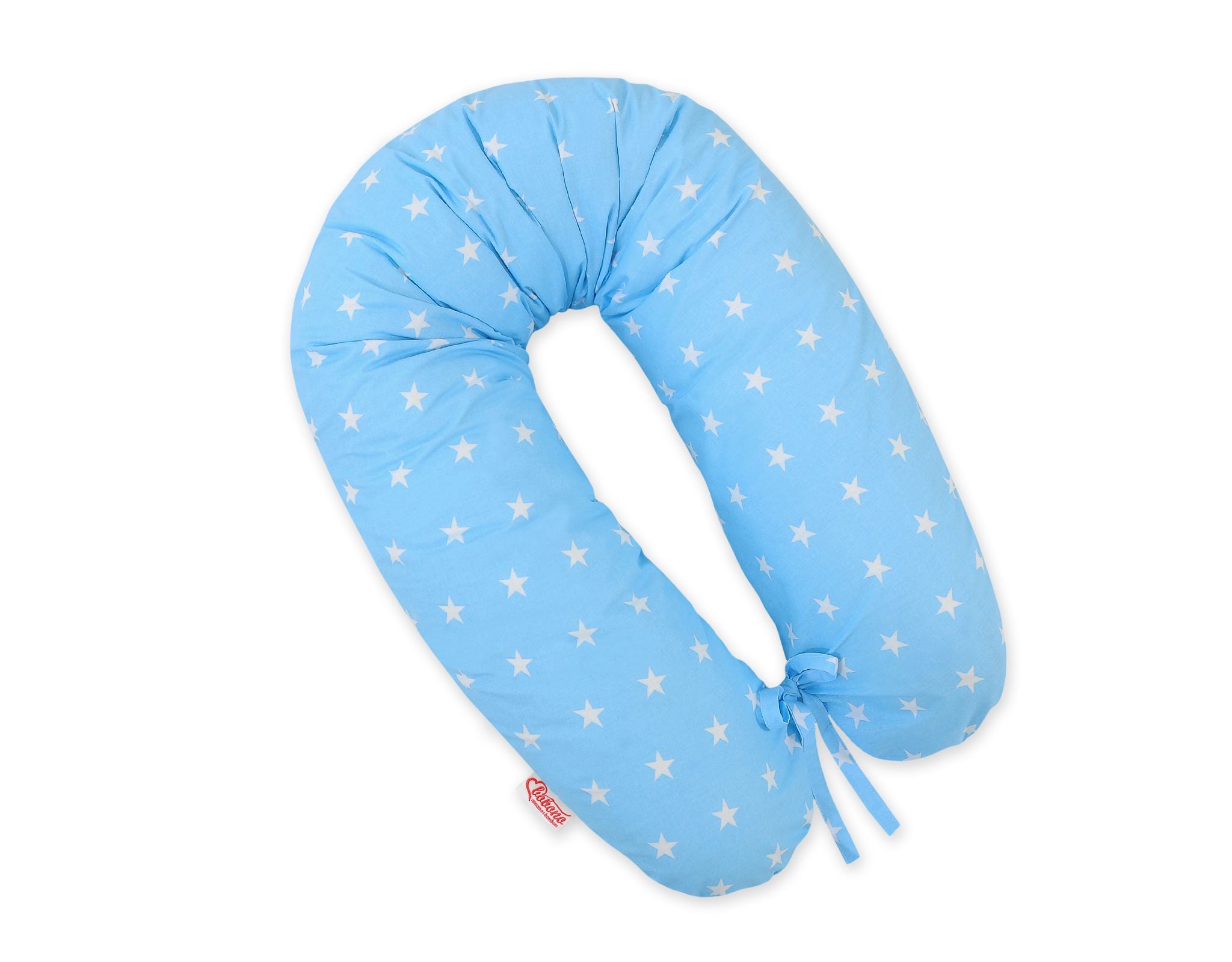 Cotton  pillowcase for pregnancy pillow Longer - Stars on blue