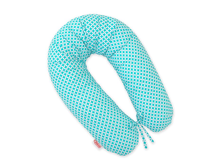 Cotton  pillowcase for pregnancy pillow Longer - Mini-rosette mint