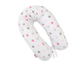 Cotton  pillowcase for pregnancy pillow Longer - grey-pink stars