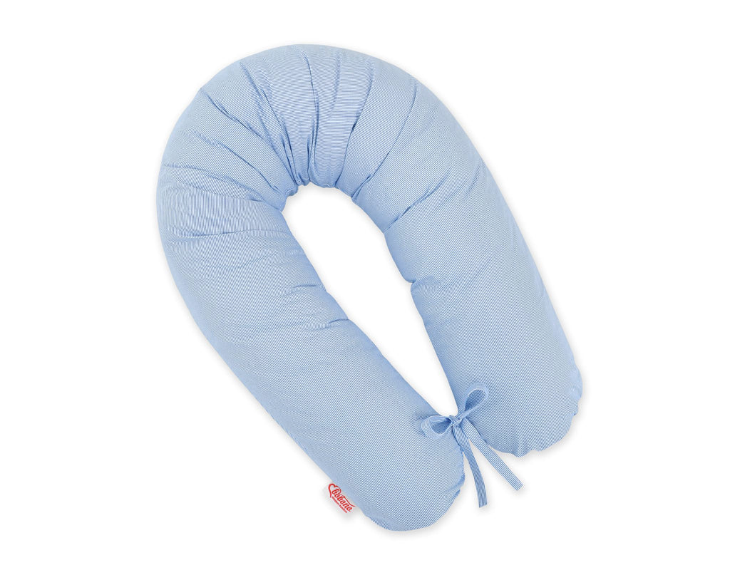 Cotton  pillowcase for pregnancy pillow Longer - Blue strips