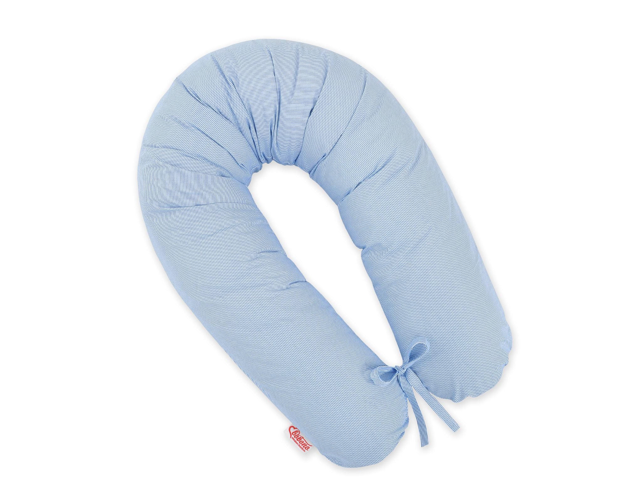 Cotton  pillowcase for pregnancy pillow Longer - Blue strips