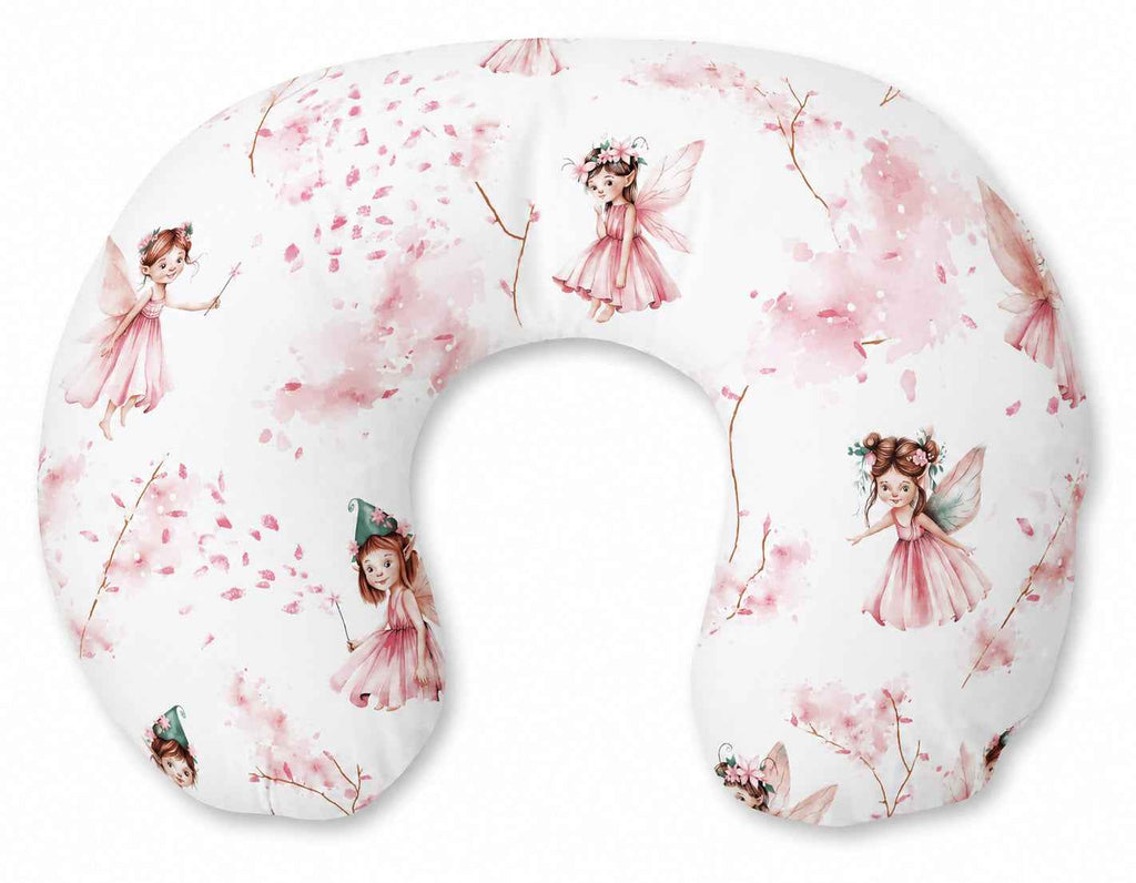 Breastfeeding Pillow Nursing Croissant Pillow, removable, Hands-Free Feeding- Blossom Fairies
