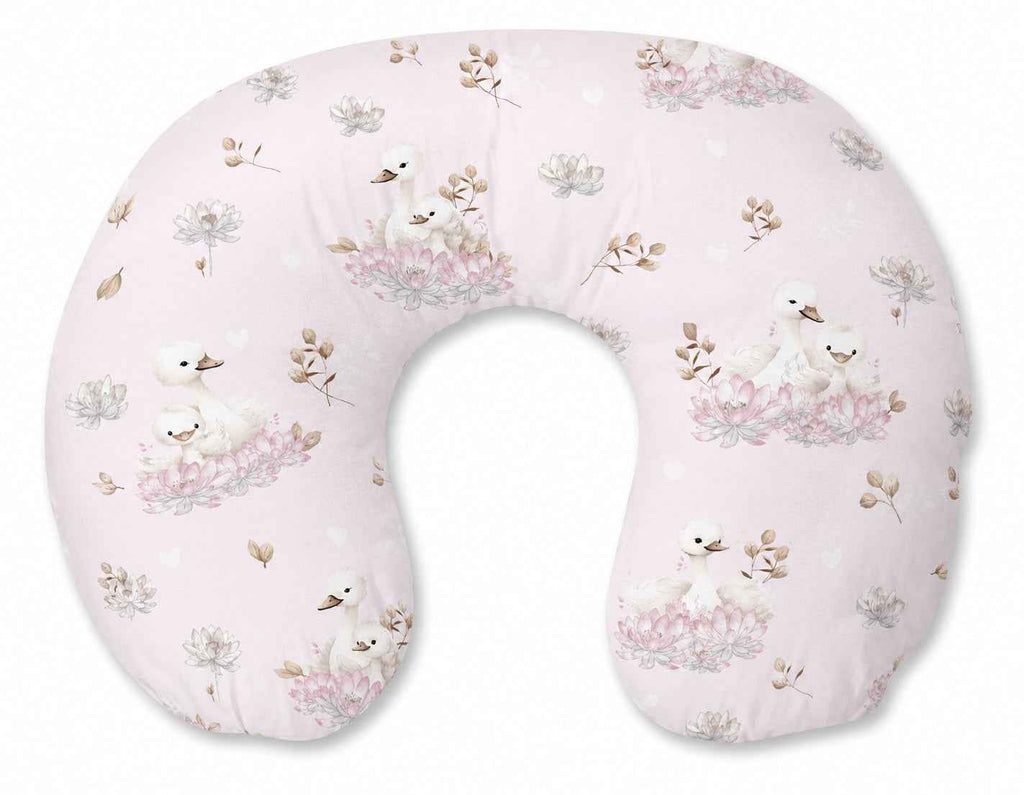 Breastfeeding Pillow Nursing Croissant Pillow, removable, Hands-Free Feeding- Little Swans