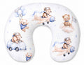 Breastfeeding Pillow Nursing Croissant Pillow, removable, Hands-Free Feeding- Blue Sky Bears