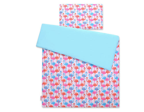 Baby cotton bedding set 2-pcs 135x100 - flamingos