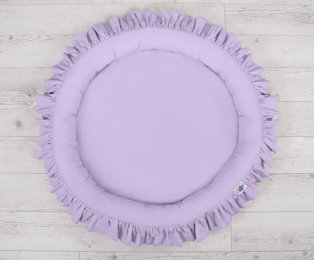 Set: Hanging baldachin for children's room cotton + nest with flounce- lila