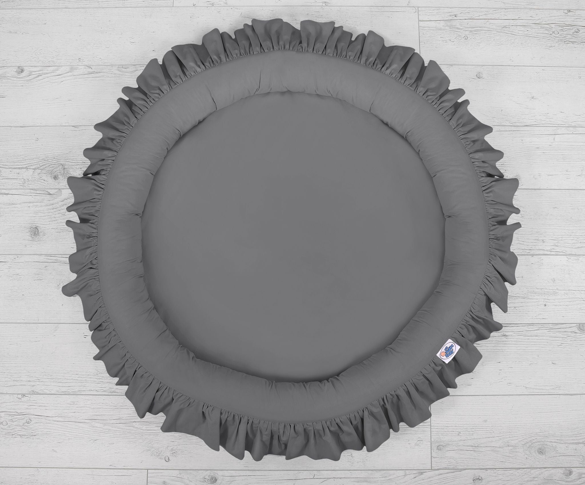 Set: Hanging baldachin for children's room cotton + nest with flounce - anthracite