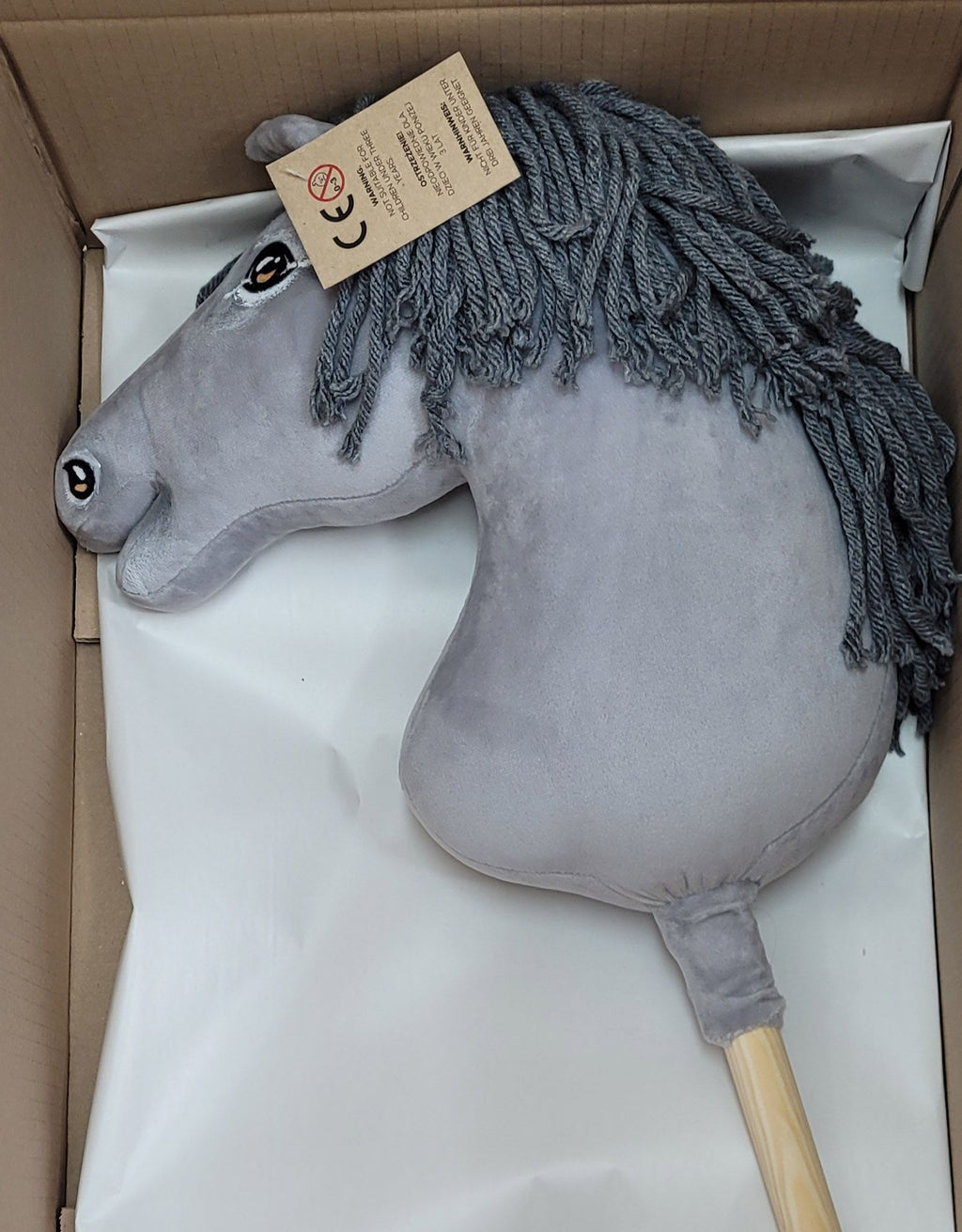 Horse on a stick Super Hobby Horse Premium - gray horse with grey mane A3
