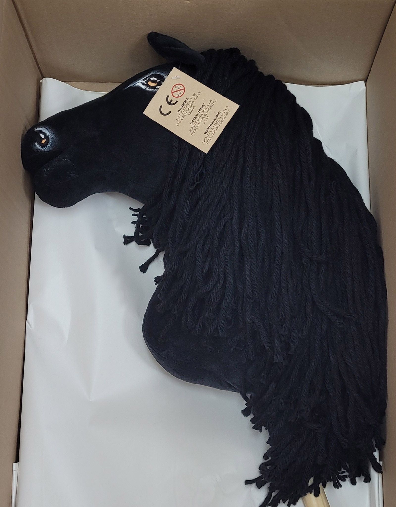 Horse on a stick Super Hobby Horse Premium - friesian horse frieze A3
