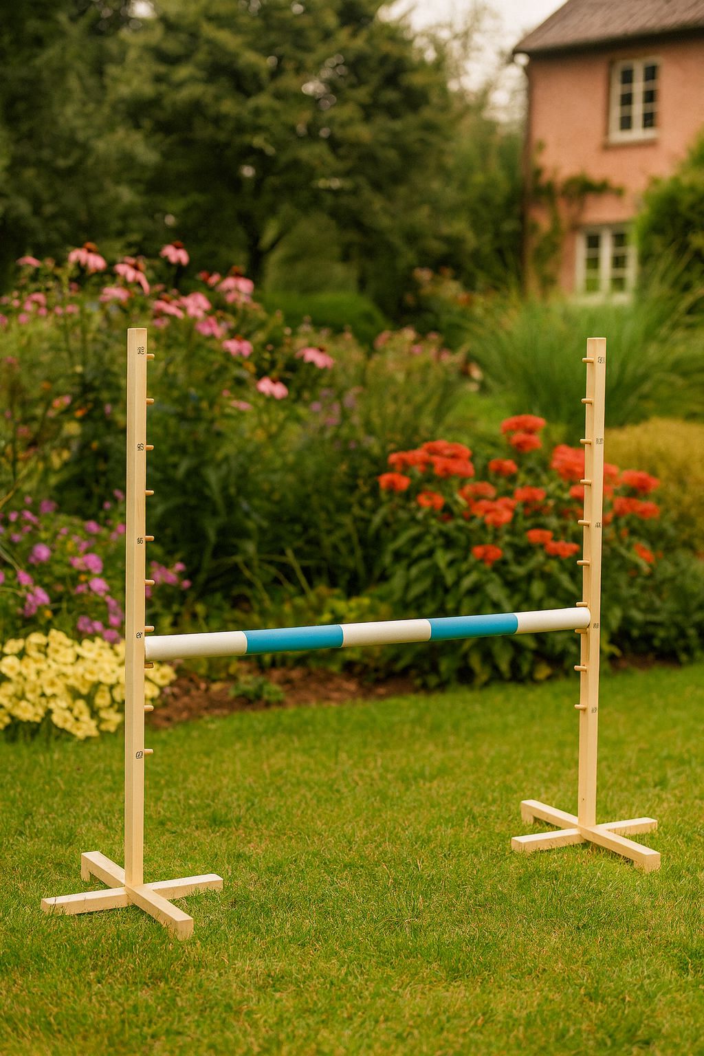 Jumping obstacle for Hobby Horse 120cm, beam light blue