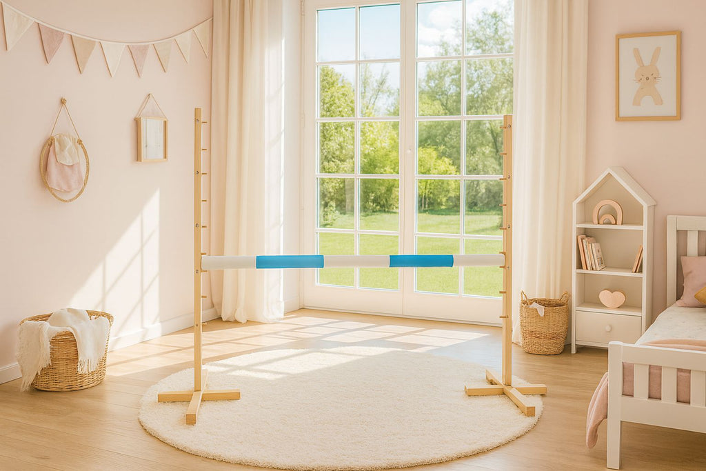 Jumping obstacle for Hobby Horse 120cm, beam light blue