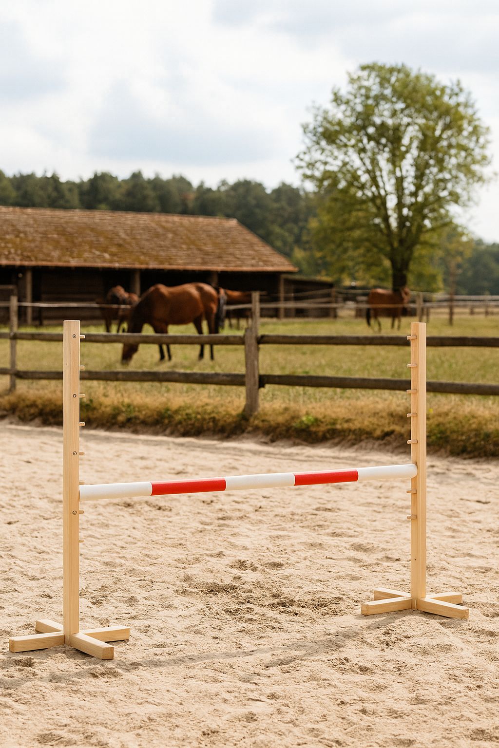Jumping obstacle for Hobby Horse 120cm, beam red