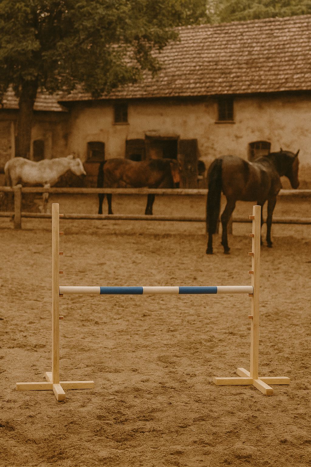 Jumping obstacle for Hobby Horse 120cm, beam blue