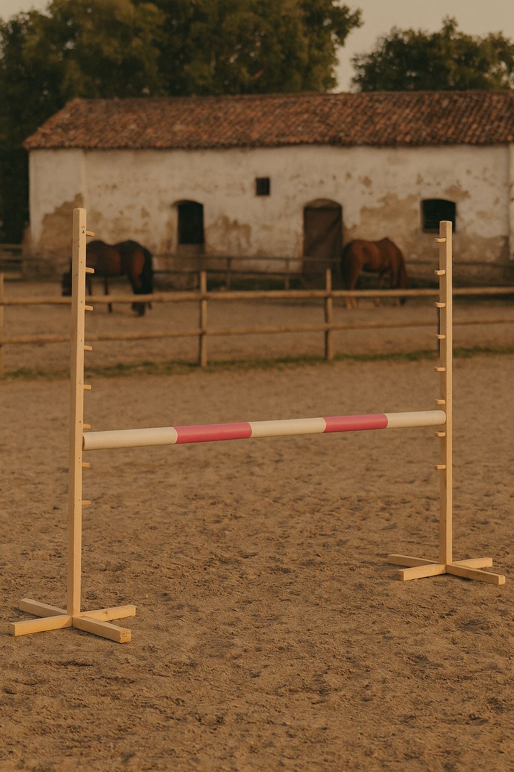 Jumping obstacle for Hobby Horse 120cm, beam pink
