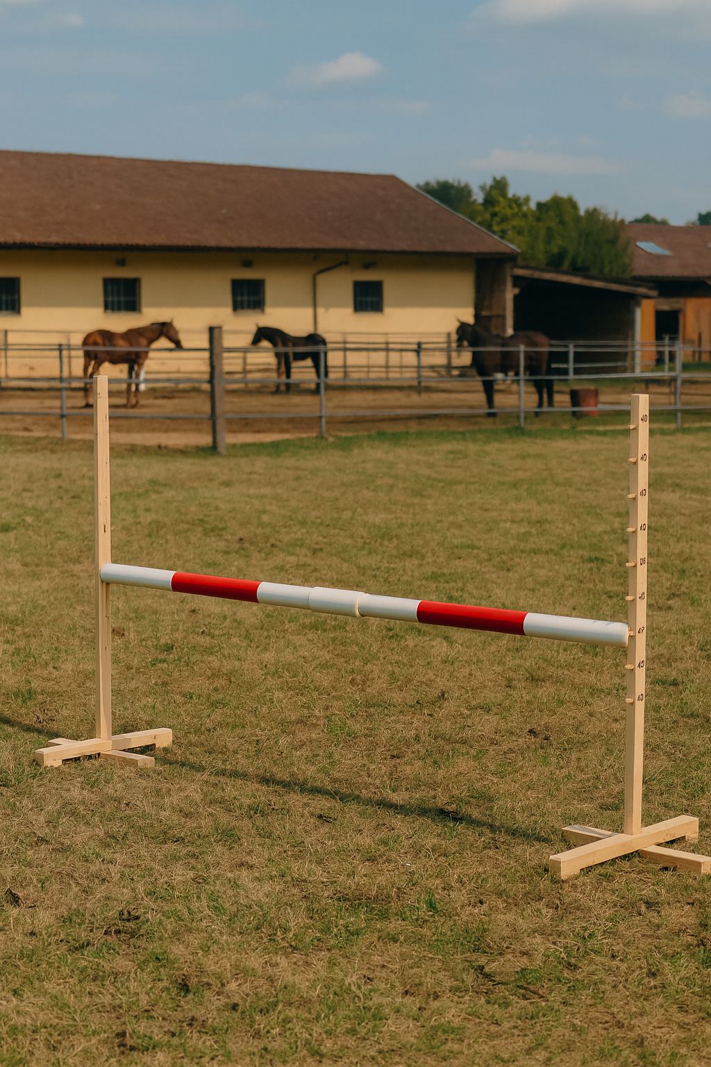 Jumping obstacle for Hobby Horse 160 cm, h-120cm, beam red