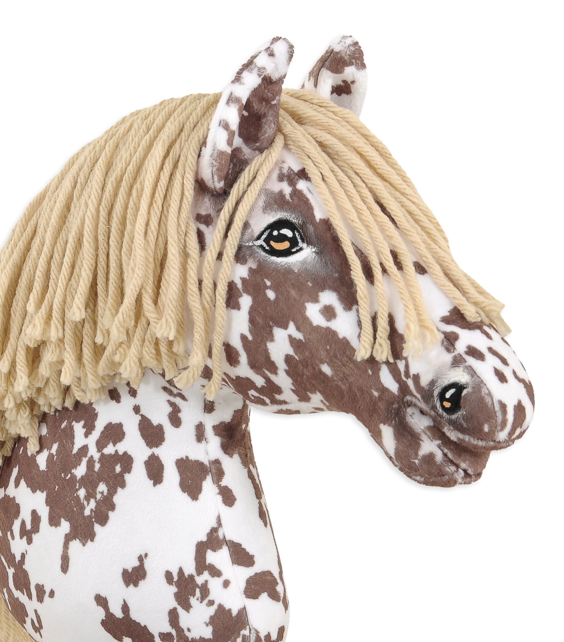 Horse on a stick Super Hobby Horse Premium - brown leopard horse with a beige mane A3