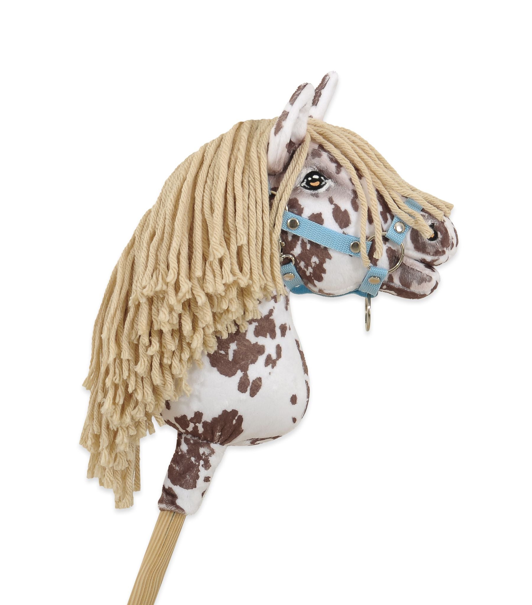 Horse on a stick Super Hobby Horse Premium - brown leopard with a beige mane A4