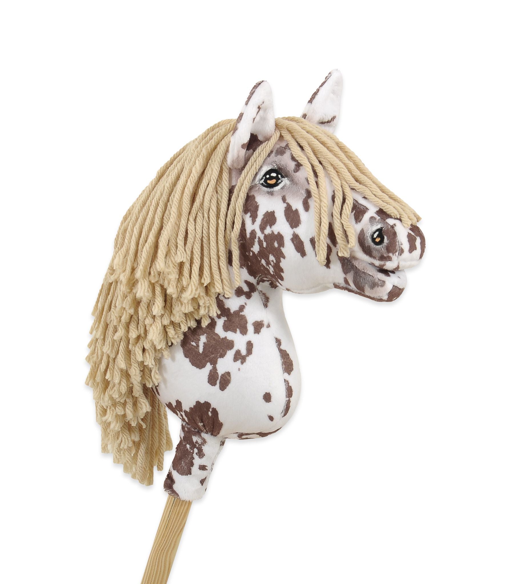 Horse on a stick Super Hobby Horse Premium - brown leopard with a beige mane A4
