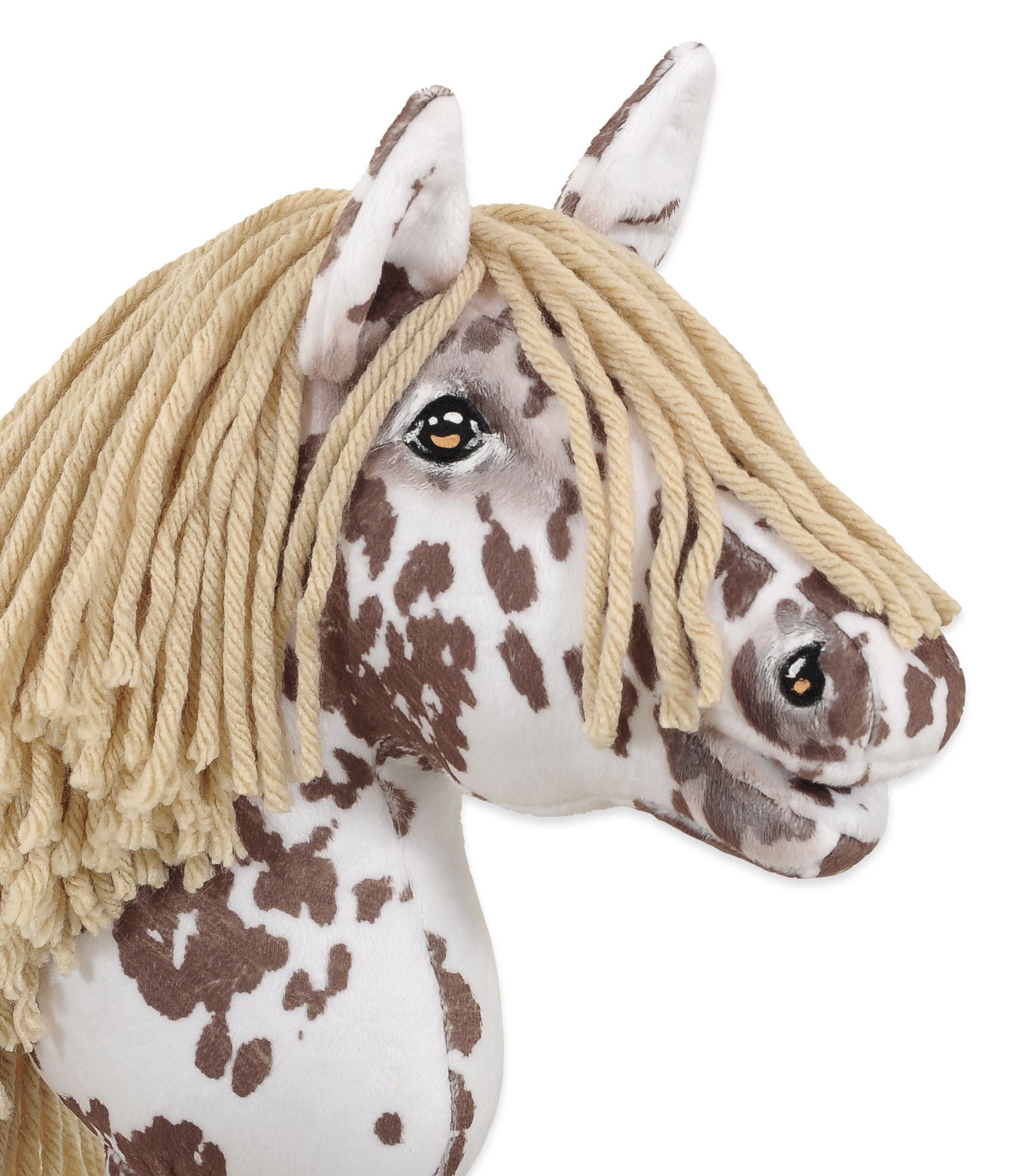 Horse on a stick Super Hobby Horse Premium - brown leopard with a beige mane A4