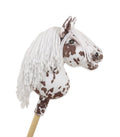 Horse on a stick Super Hobby Horse Premium - brown leopard with a white mane A4