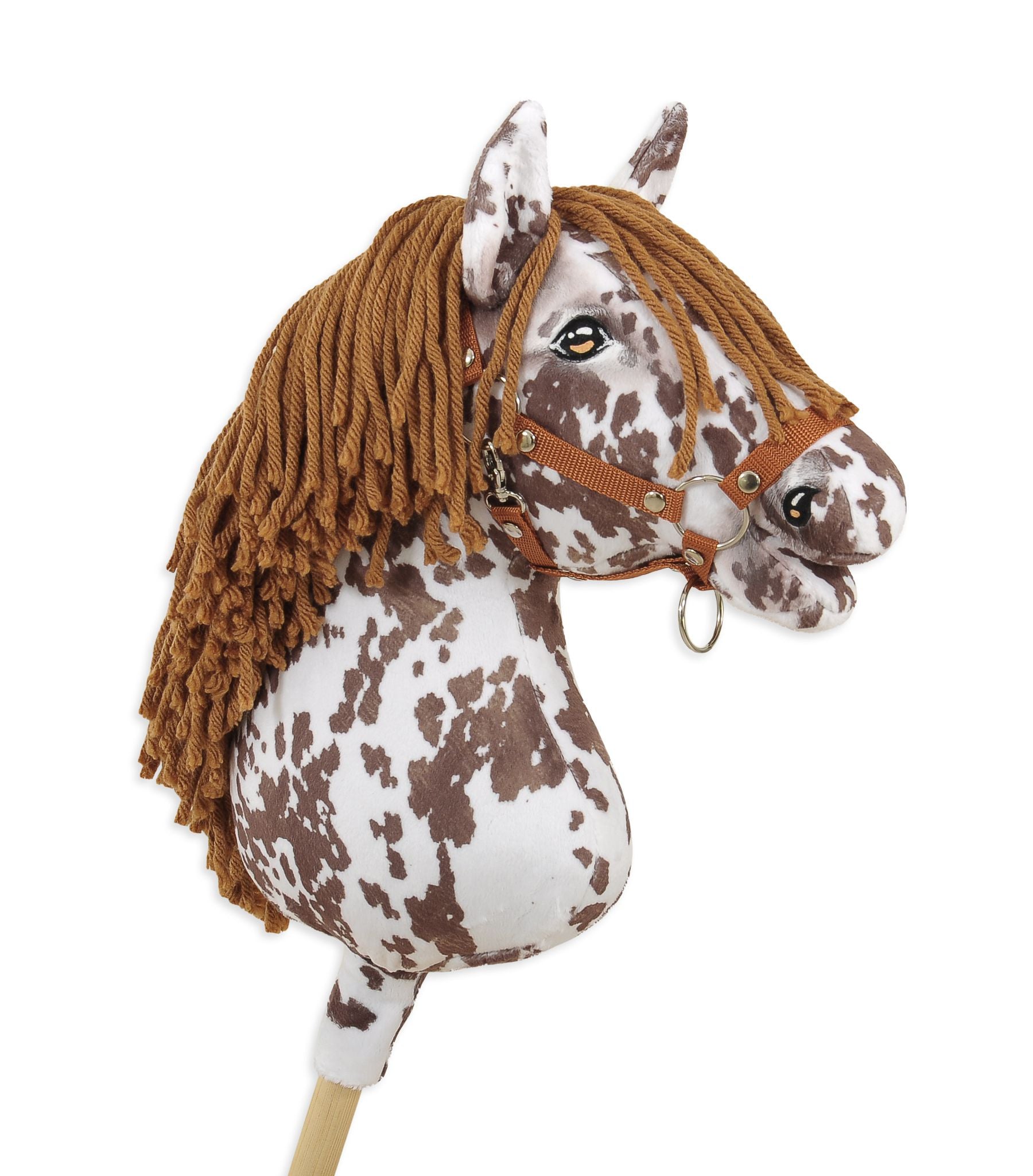 Horse on a stick Super Hobby Horse Premium - brown leopard horse with a brown mane A3