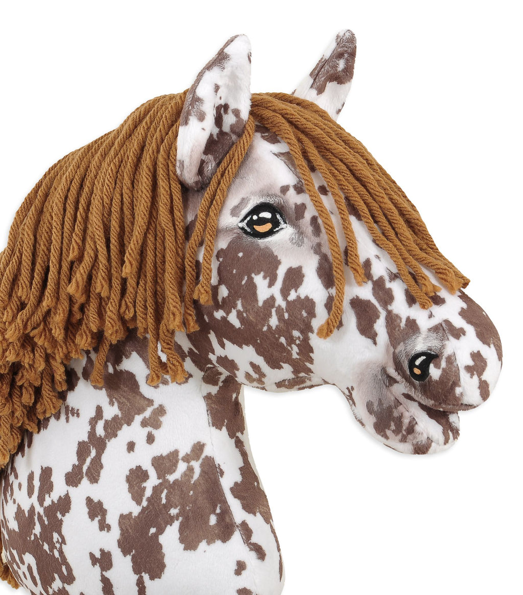 Horse on a stick Super Hobby Horse Premium - brown leopard horse with a brown mane A3