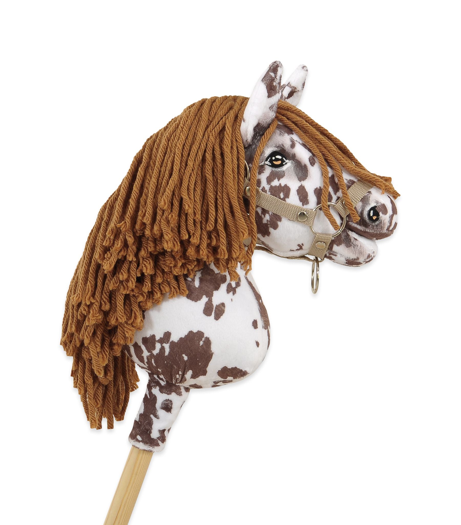 Horse on a stick Super Hobby Horse Premium - brown leopard with a brown mane A4