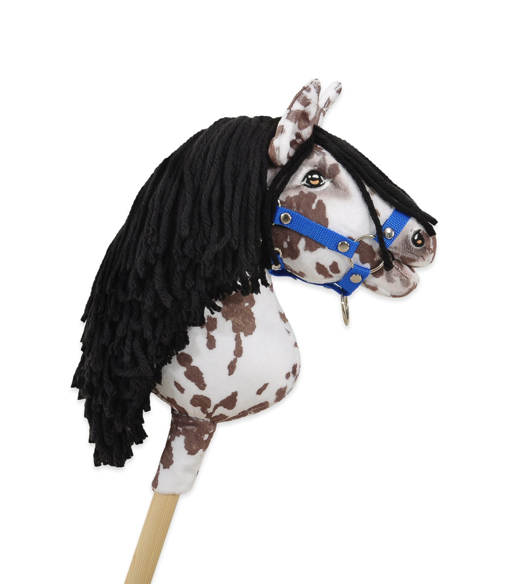 Horse on a stick Super Hobby Horse Premium - brown leopard with a black mane A4