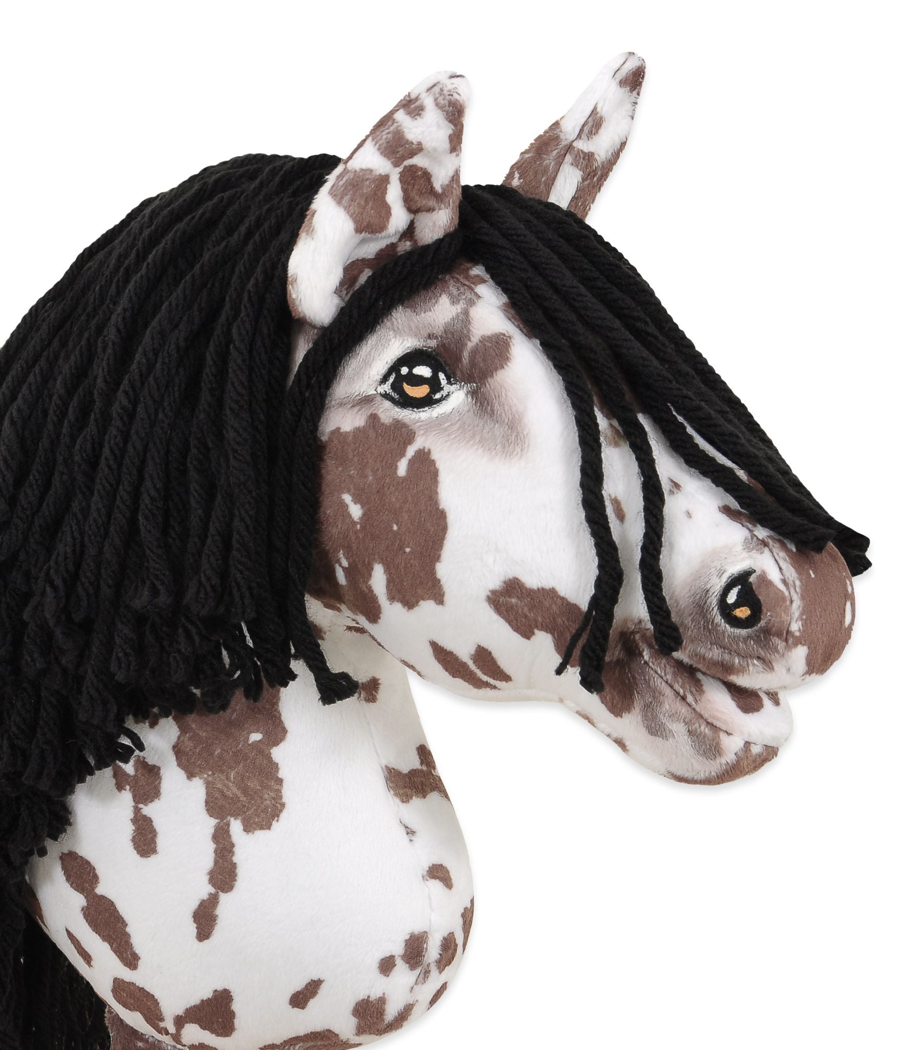 Horse on a stick Super Hobby Horse Premium - brown leopard with a black mane A4