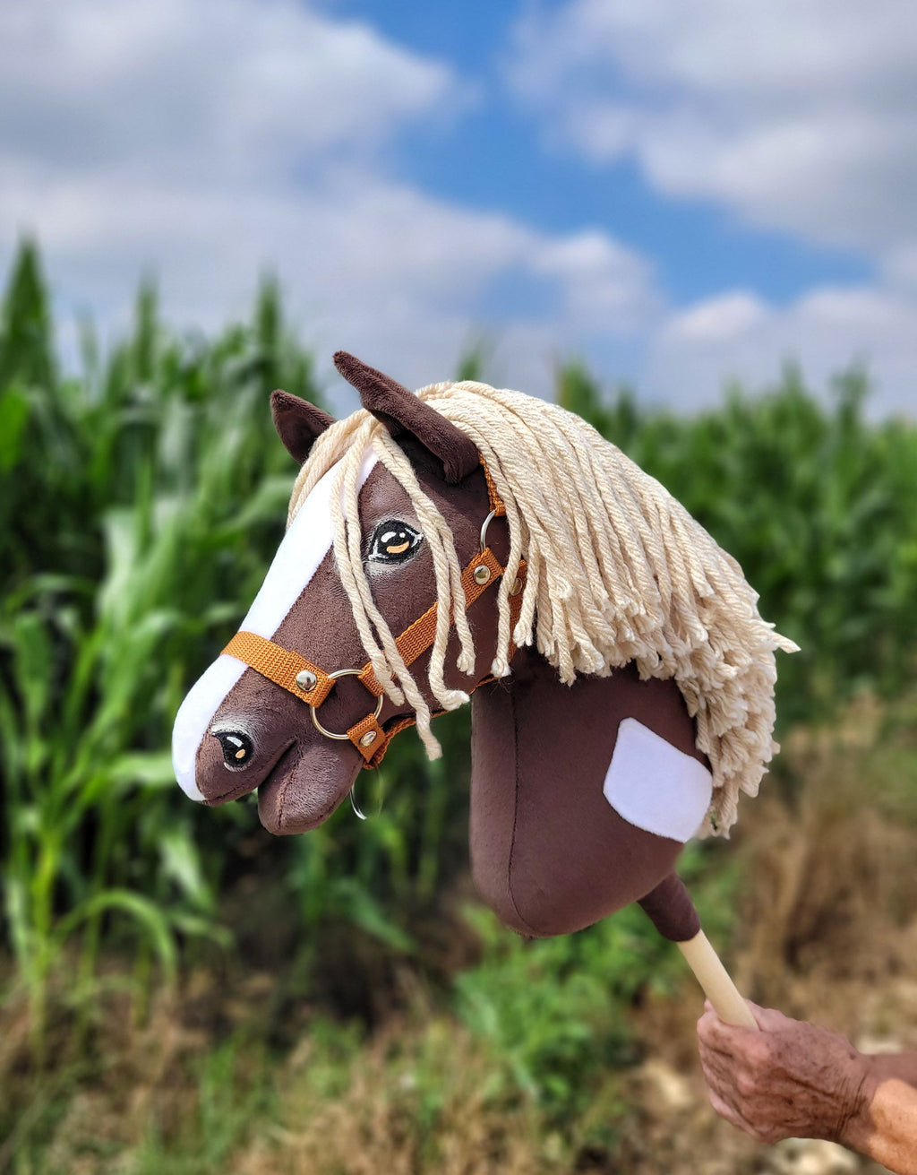 Horse on a stick Super Hobby Horse Premium - western IV dark bay horse A3