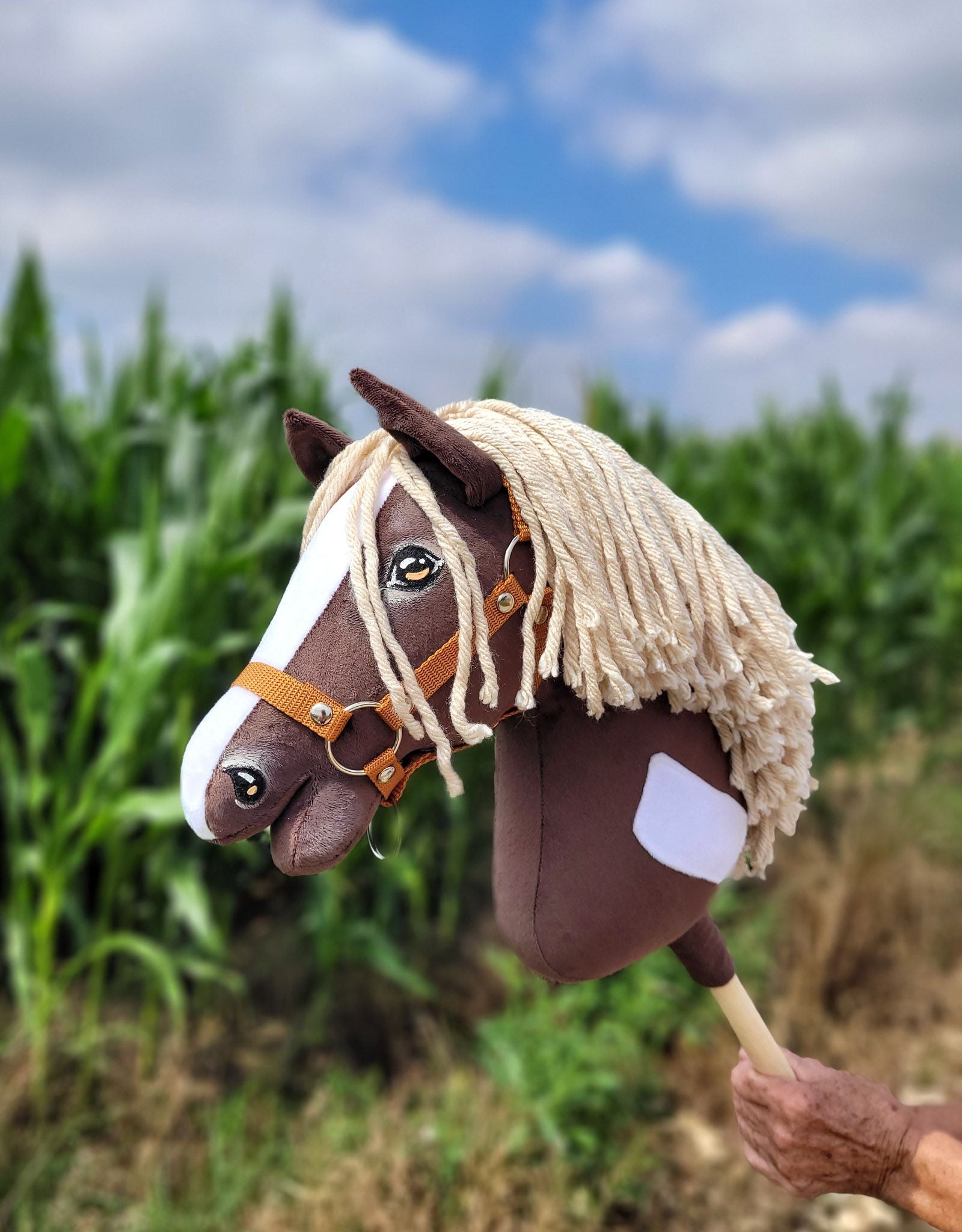 Horse on a stick Super Hobby Horse Premium - western IV dark bay horse A3