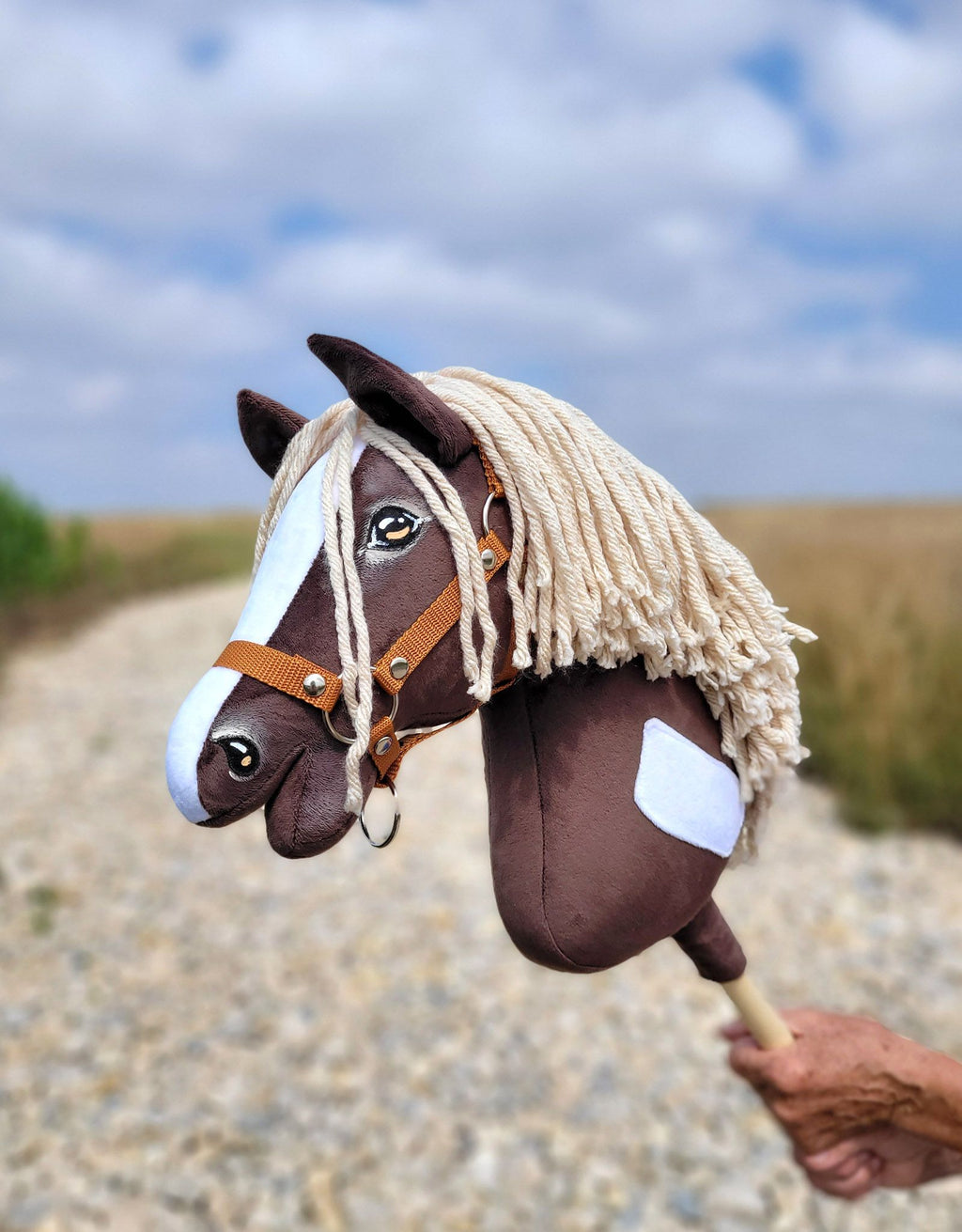 Horse on a stick Super Hobby Horse Premium - western IV dark bay horse A3