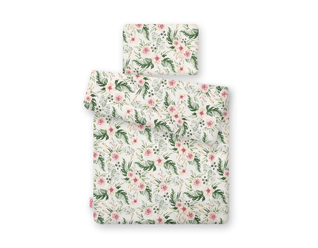 Bedding set 2-pcs 75x100cm NEWBORN - peony flower pink