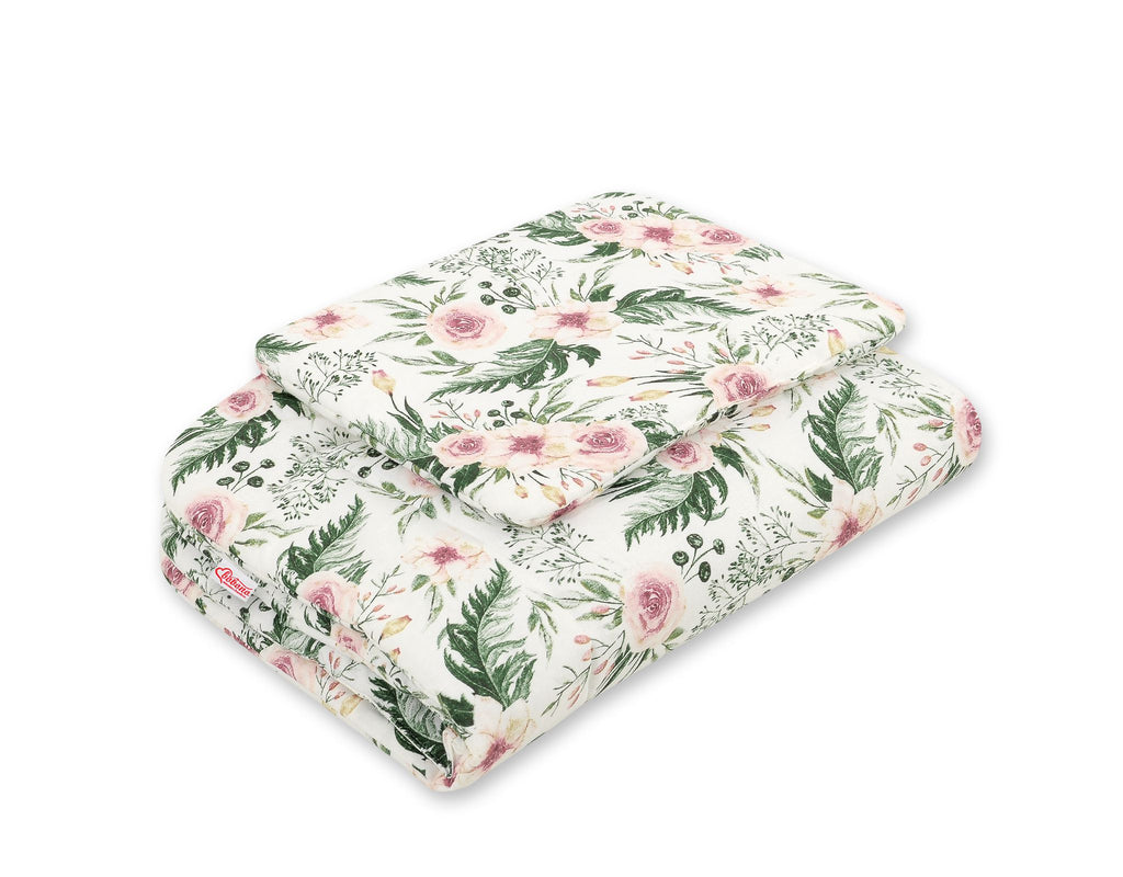 Bedding set 2-pcs 75x100cm NEWBORN - peony flower pink