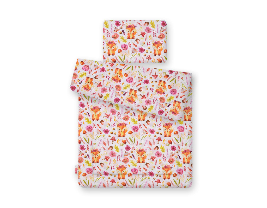 Bedding set 2-pcs 75x100cm NEWBORN - fox in a wreath
