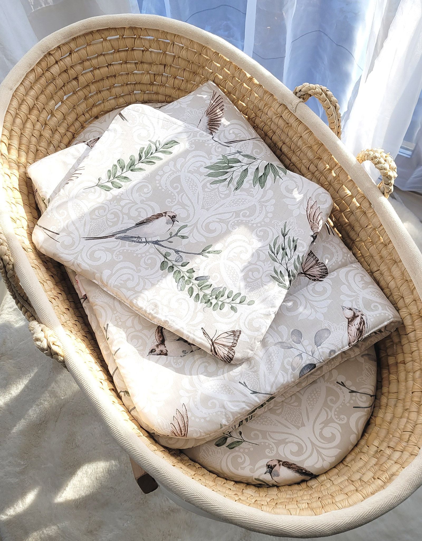 Bedding set 2-pcs 75x100cm NEWBORN - brown birds