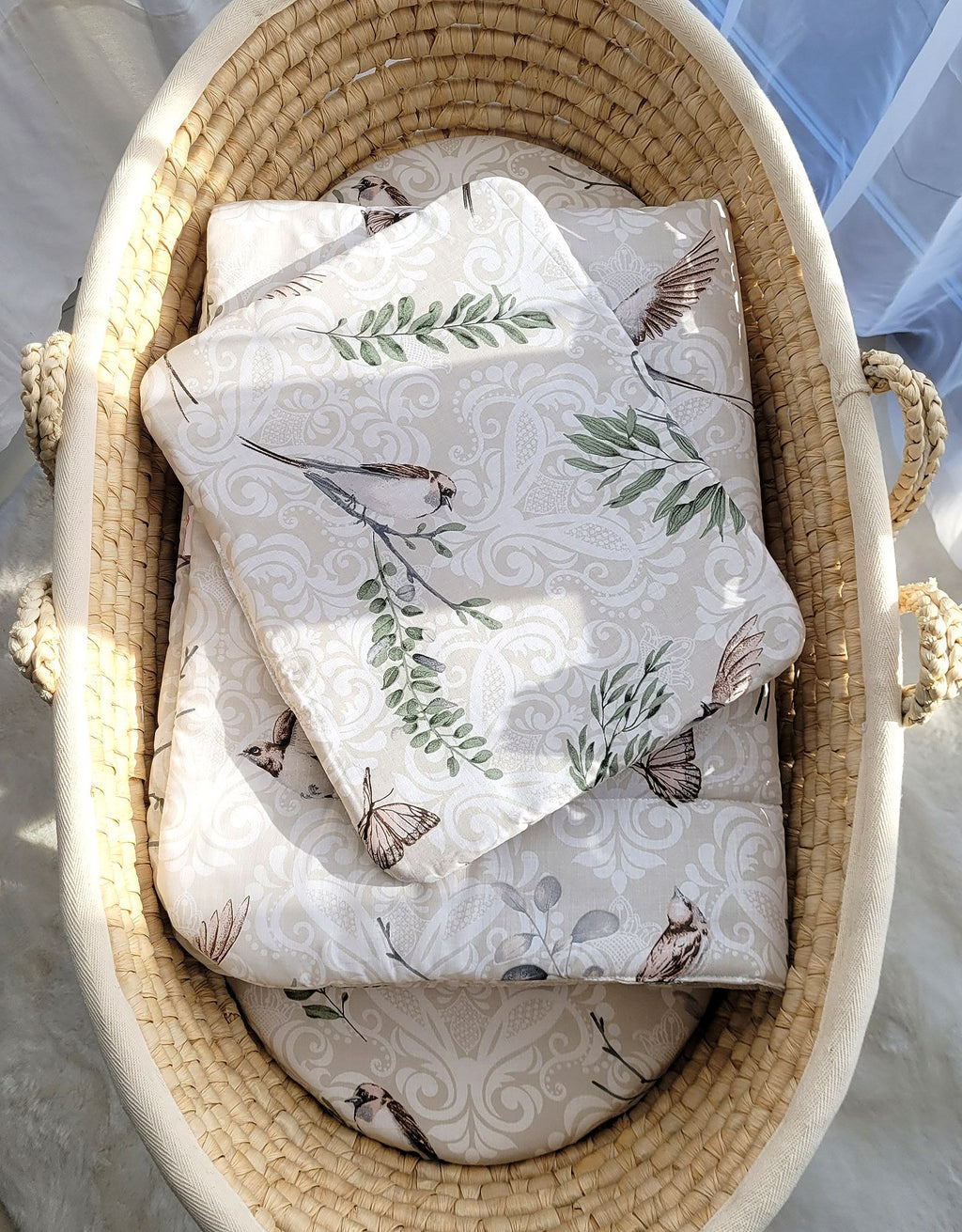 Bedding set 2-pcs 75x100cm NEWBORN - brown birds