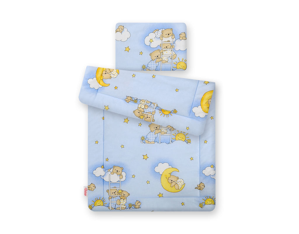 Bedding set 2-pcs 75x100cm NEWBORN - Teddy bears on ladders blue