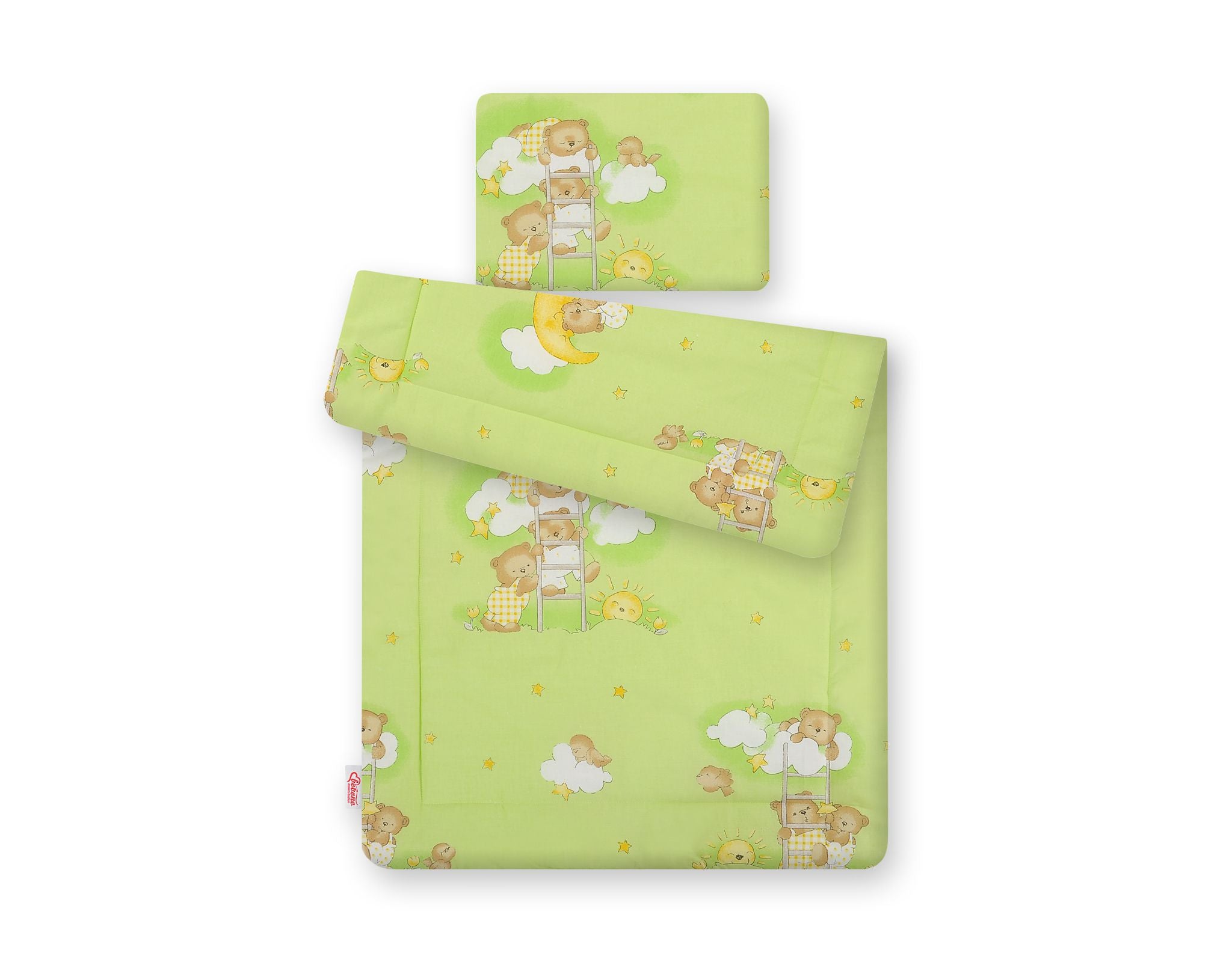 Bedding set 2-pcs 75x100cm NEWBORN - Teddy bears on ladders green