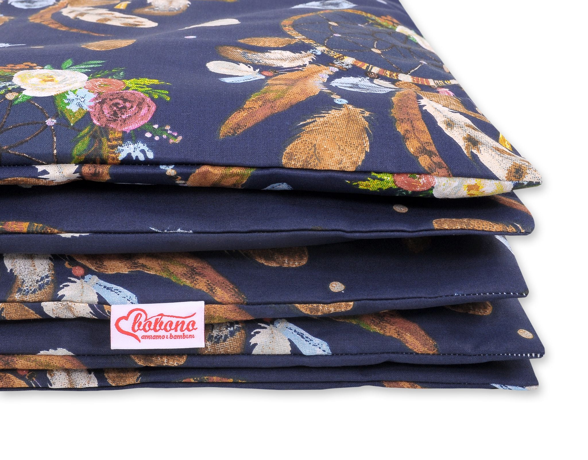 Baby cotton bedding set 2-pcs 120x90 cm- dream catchers dark blue