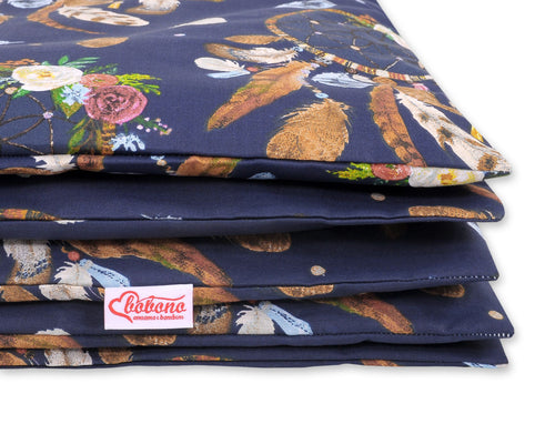 Baby cotton bedding set 2-pcs 120x90 cm- dream catchers dark blue