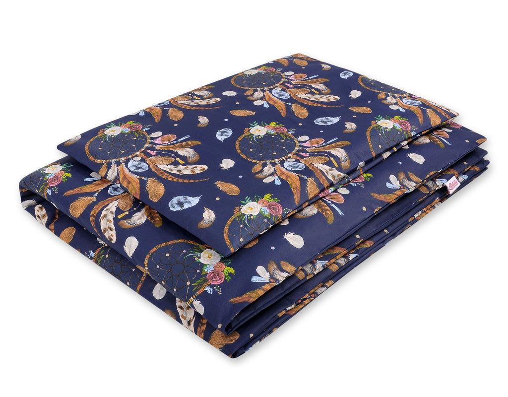 Baby cotton bedding set 2-pcs 135x100 cm - dream catchers dark blue