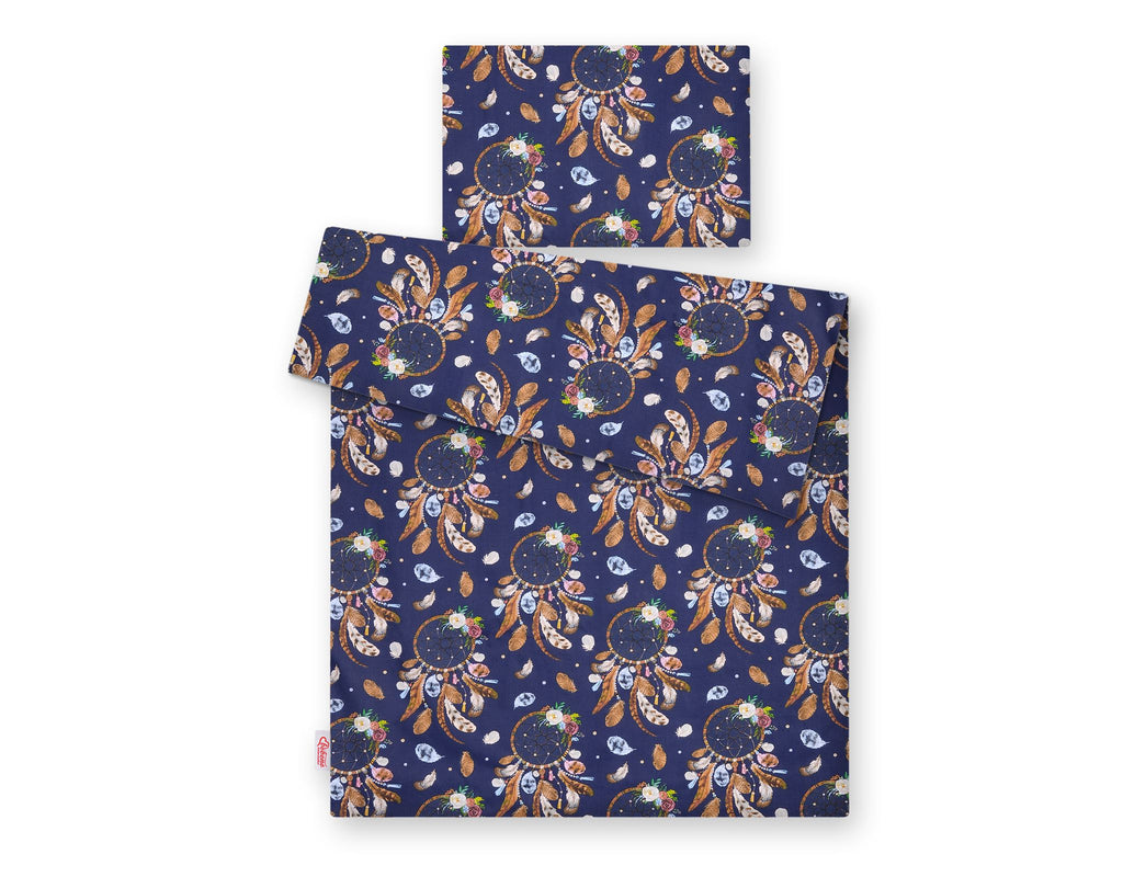 Baby cotton bedding set 2-pcs 135x100 cm - dream catchers dark blue