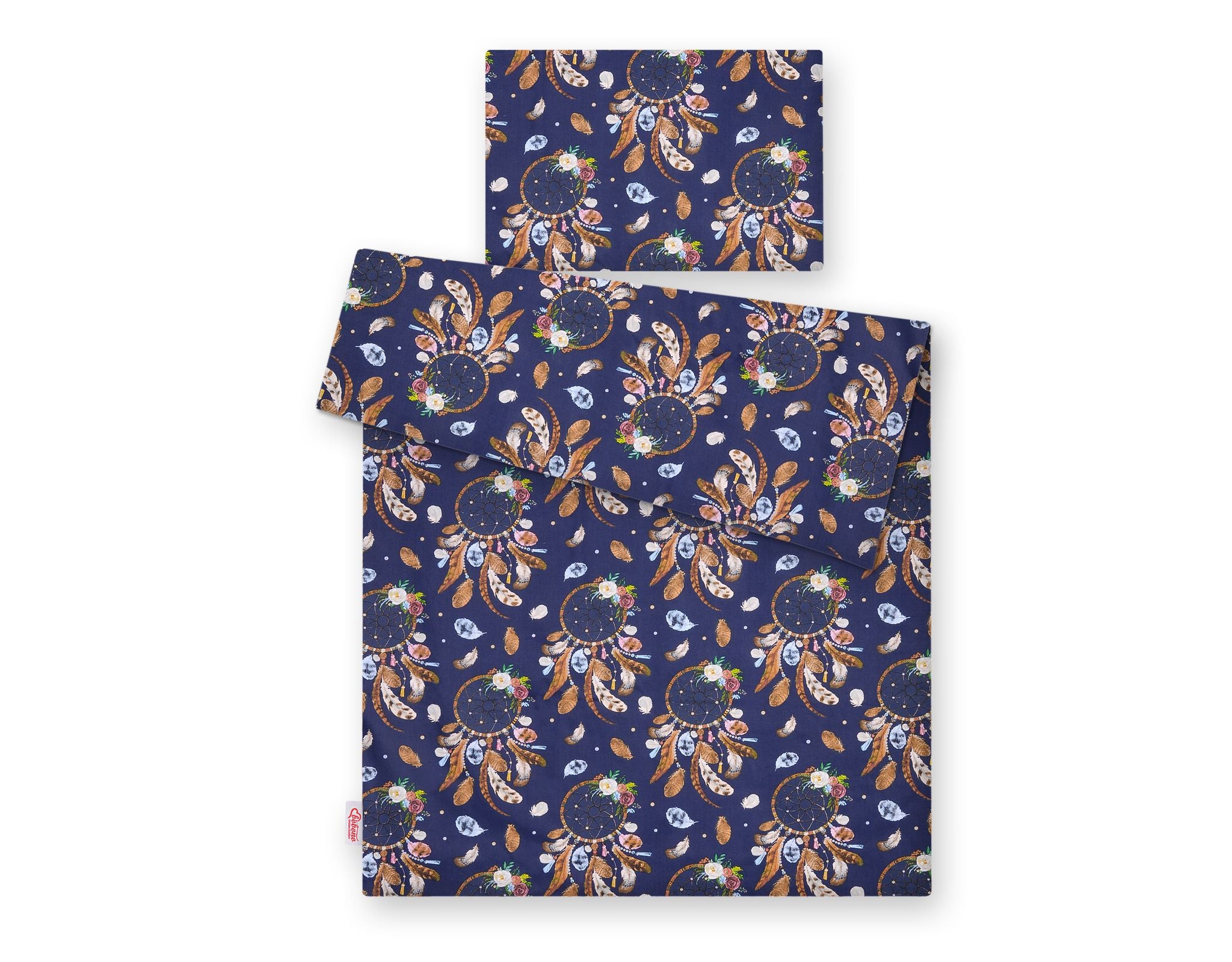 Baby cotton bedding set 2-pcs 135x100 cm - dream catchers dark blue