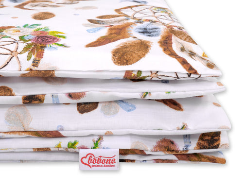 Baby cotton bedding set 2-pcs 120x90 cm- dream catchers white