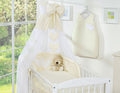 Bedding set 5-pcs 135x100 with canopy - Hanging Hearts cream