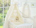 Bedding set 5-pcs 120x90 with canopy - Hanging Hearts cream