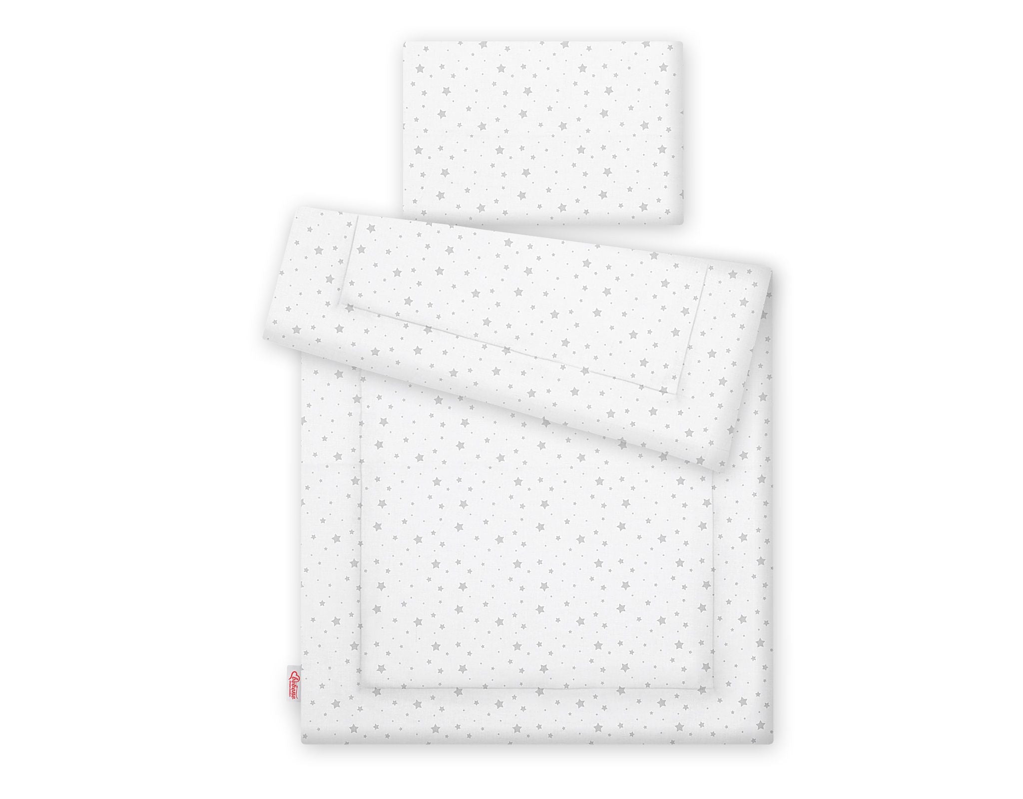 Bedding set 2-pcs with filling - mini gray stars