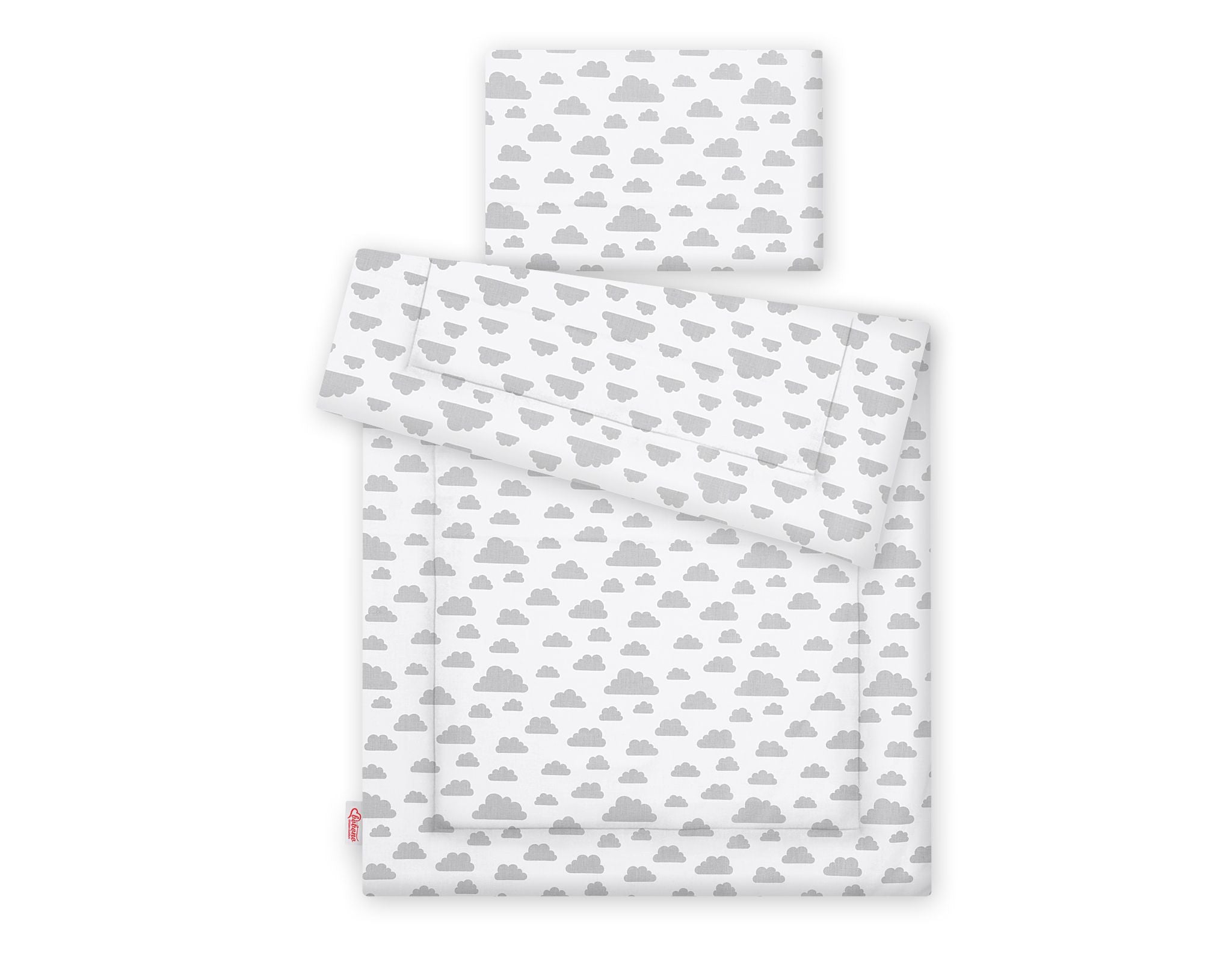 Bedding set 2-pcs with filling 135x100 cm - clouds gray